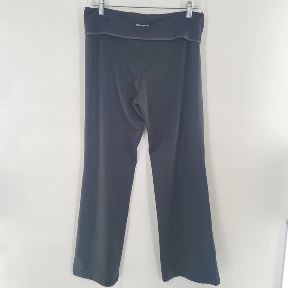 Champion Pants - CHAMPION Yoga Pants Foldover Waistband Size XL Short Black Active Workout